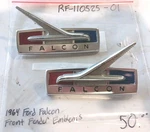 (2)ORIGINAL 1964 Ford Falcon Front Fender Emblems Ornaments #C4DB-16C098-A. Fixed Price $50.00.