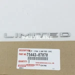 75443-07070 Toyota Oem Genuine Plate, Luggage Compartment Door, NO.3. Fixed Price $24.94.