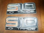 1987 Chevy Truck S10 Fender Emblem Pair **heavy Wear / Broken Pins**. Fixed Price $109.00.
