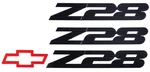 1993-2002 Chevrolet Camaro Z28 Black Front Fender & Rear Red Bowtie Emblem Kit. Fixed Price $129.95.