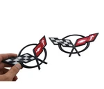 Front Nose & Rear Deck Lid Crossed Flags Emblems Car Badge Nameplate 3D Logo .... Fixed Price $120.49.