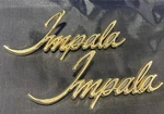 1971 1972 1973 Chevrolet Impala Script Emblem Gold Pair Donk. Fixed Price $67.99.