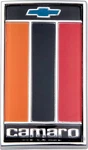 1975-77 Camaro; Header Panel Emblem; Orange Black And Red; Gm Licensed. Fixed Price $79.99.
