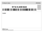 Genuine Bmw Label 51-14-5-A58-EA5 New. Fixed Price $68.01.