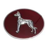 Great Dane Trailer Red Dog Emblem With Adhesive Back. Fixed Price $50.00.