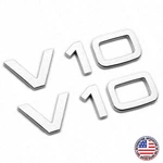 2X Audi Oem Chrome V10 Side Fender Marker Letter Nameplate Emblem Badge Sport. Fixed Price $29.99.