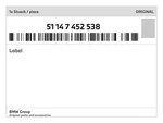Genuine Bmw Label 51-14-7-452-538 New. Fixed Price $68.01.