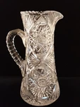 Antique American Brilliant Period Cut Glass Tall Pitcher 11.5". Fixed Price $221.25.