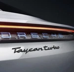 Glossy Black Taycan Turbo Letters Rear Badge Liftgate Emblem Deck Lid. Fixed Price $105.00.