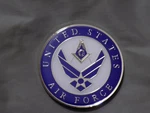 Us Air Force 3" Car Emblem Military Wings Square Compass Blue Masonic New!. Fixed Price $13.69.