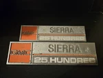 Vintage Sierra 25 Hundred Pair Of Emblems Super Custom 327906 327907 E58. Fixed Price $79.99.