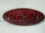 Peterbilt Hood Emblem Badge Logo Symbol Chrome Metal Red 3/2. Fixed Price $21.99.