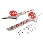 Hood Side Emblem Ford F-100 Red Painted Pair 1956 Hot Sale New Frs. Fixed Price $94.99.