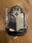 Triumph TR4 Blue & White Enamel Chrome Shield Medallion 705950. Fixed Price $57.85.