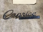 Nos 1966 Chevrolet Caprice Trunk Emblem Script Nameplate 7596291. Fixed Price $52.80.