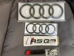 Audi RSQ3 Set Combo Front Rear (curved) Mesh Grille Black Badge Sticker Ring. Fixed Price $66.27.